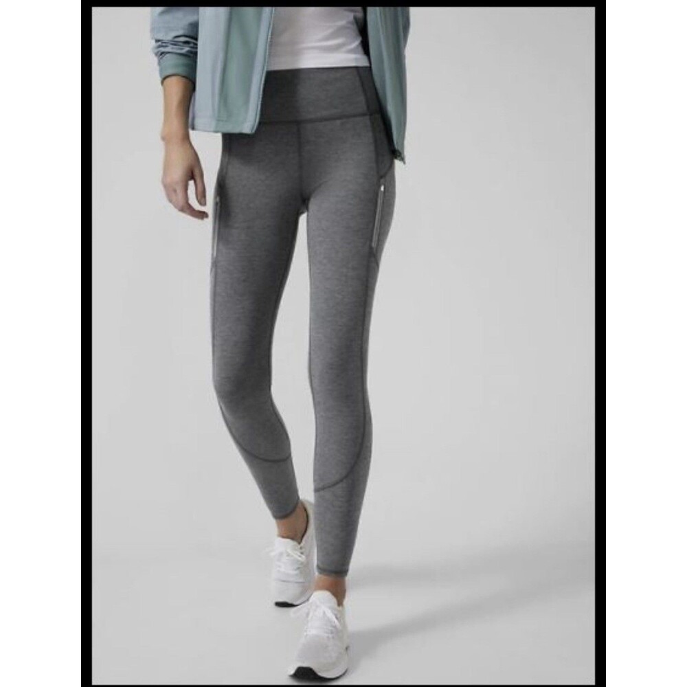 Athleta Rainier Heathered Tight Grey Size 2X